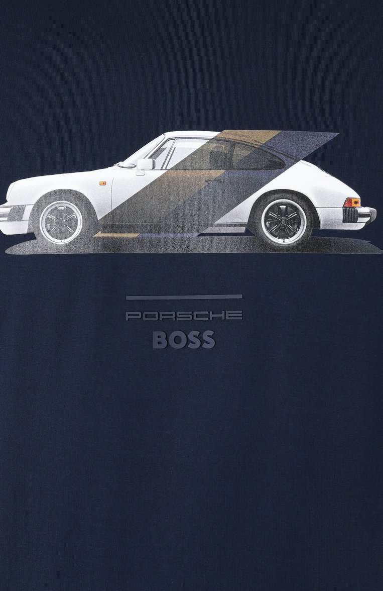 Мужская хлопковая футболка boss x porsche BOSS темно-синего цвета, арт. 50531455 | Фото 6 (Длина (для топов): Стандартные; Материал внешний: Хлопок; Рукава: Короткие; Принт: С принтом; Стили: Кэжуэл; Кросс-КТ: Джерси; Мужское Кросс-КТ: Футболка-одежда)