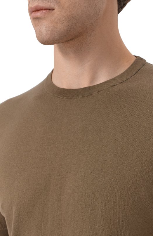 Хлопковый джемпер Kiton UMKXX37 Хаки  UMKXX37 Фото 5