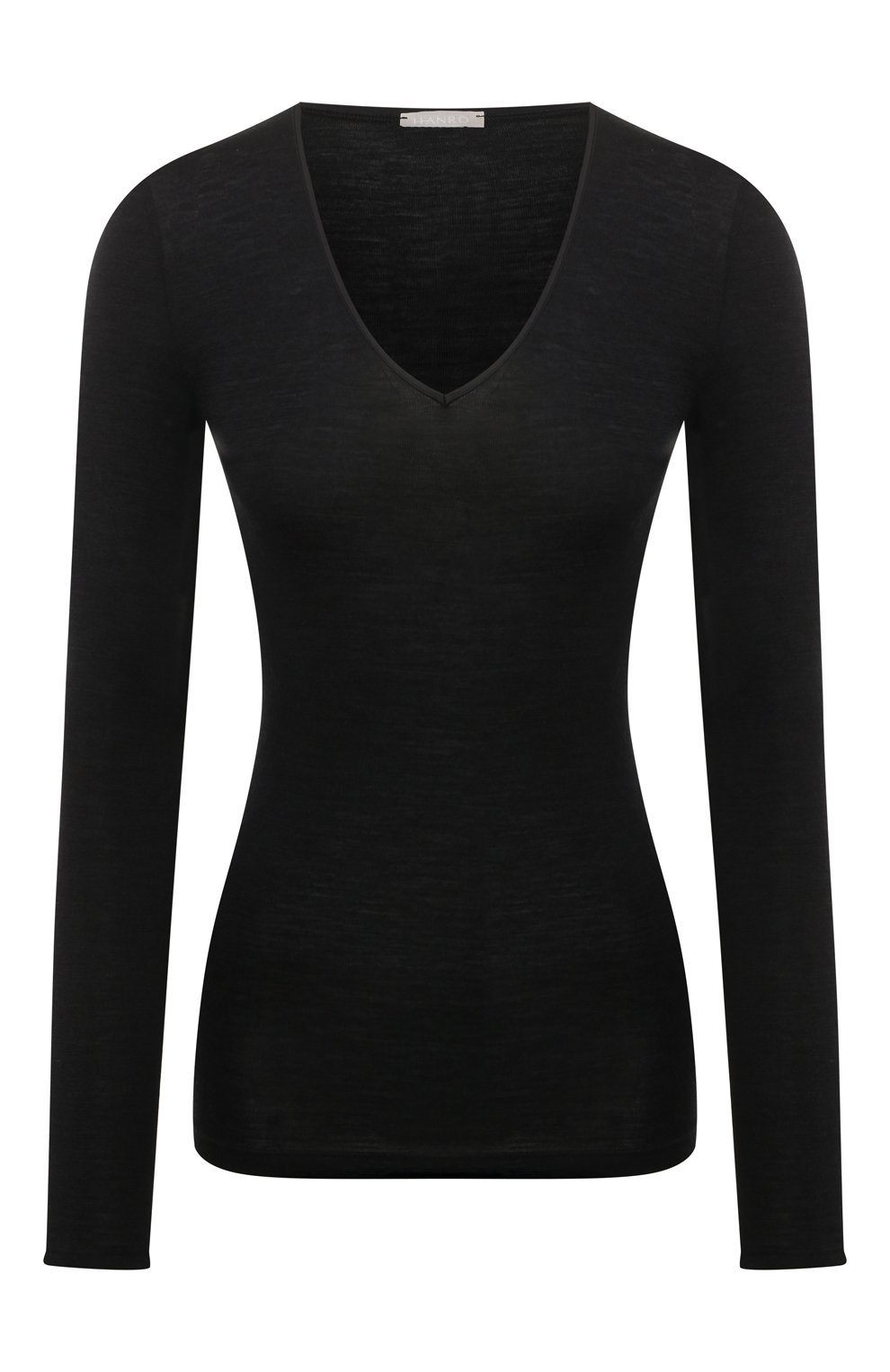 Лонгслив из шерсти и шелка HANRO черного цвета по цене 19330 руб., арт. 071418., фото 1 Лонгслив из шерсти и шелка HANRO, арт. 071418., фото 1