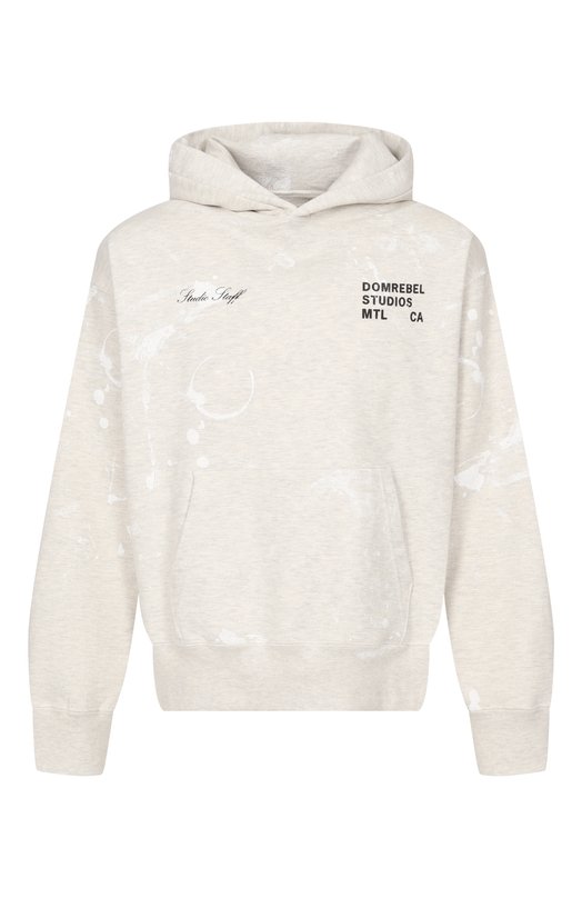 Хлопковое худи DOMREBEL M STAFF/PULL0VER H00DIE Кремовый M STAFF/PULL0VER H00DIE