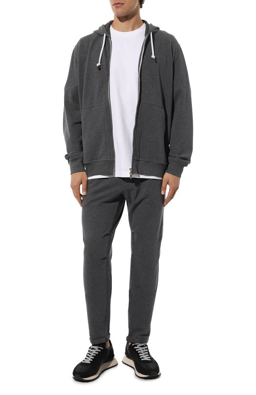 Хлопковая толстовка Brunello Cucinelli MTU14B2038 Серый  MTU14B2038 Фото 2