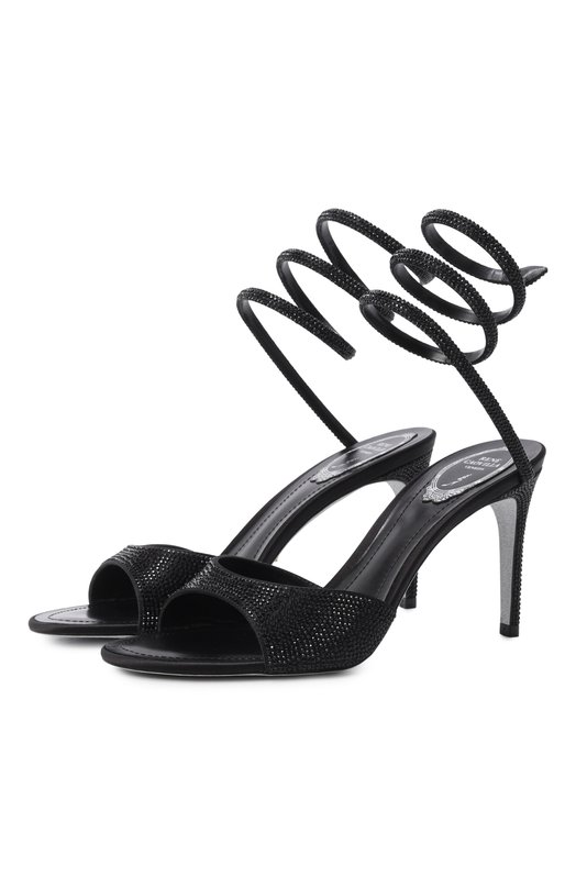 Текстильные босоножки Audrey 80 Rene Caovilla C12608-080/R001 Чёрный C12608-080/R001