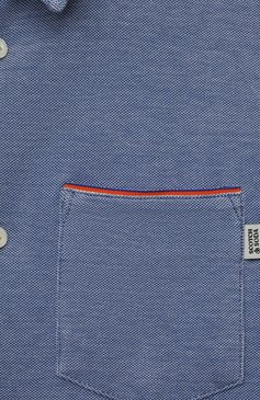 Детская хлопковая рубашка SCOTCH AND SODA синего цвета, арт. 171179-22-FWBM-D20 | Фото 3 (Рукава: Длинные; Материал внешний: Хлопок; Случай: Повседневный; Нос: Не проставлено; Региональные ограничения белый список (Axapta Mercury): Не проставлено)