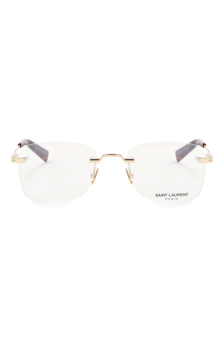Женские оправа SAINT LAURENT золотого цвета, арт. SL 744 002 | Фото 4 (Региональные ограничения белый список (Axapta Mercury): Не проставлено; Нос: Не проставлено; Тип очков: Оправа; Кросс-КТ: Оправы-унисекс; Очки форма: Безоправные, Квадратные; Оптика Гендер: оптика-унисекс)