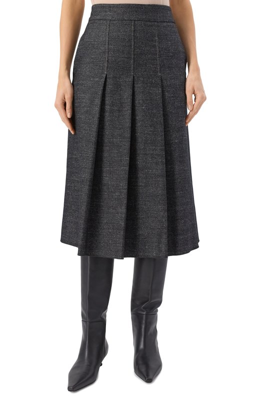 Юбка из шерсти и вискозы Lorena Antoniazzi G001A/5026 Серый  G001A/5026 Фото 3