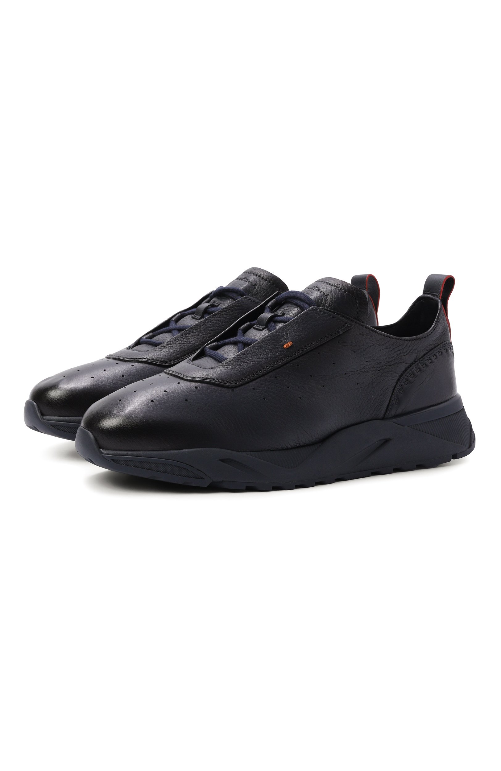 Кожаные кроссовки innova SANTONI темно-синего цвета по цене 104000 руб., арт. MBIG22073N0TPEVU, фото 1 Кожаные кроссовки innova SANTONI, арт. MBIG22073N0TPEVU, фото 1