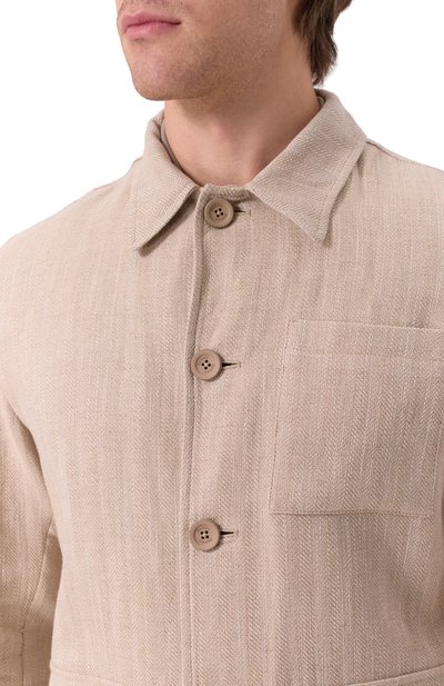 Куртка-рубашка из хлопка и льна HERNO, арт. GI000504U/13243, фото 5