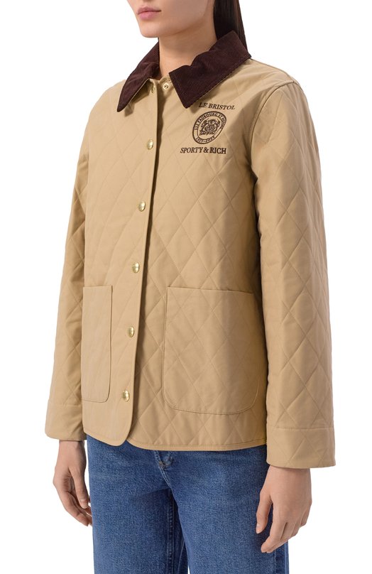 Хлопковая куртка Sporty & Rich x Le Bristol Paris Sporty and Rich 0W008517653BE01 Бежевый  0W008517653BE01 Фото 3