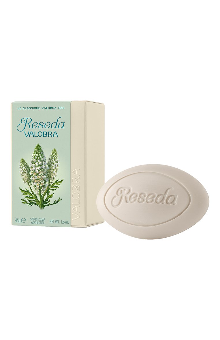 Твердое туалетное мыло reseda (45g) VALOBRA бесцветного цвета, арт. 403022 | Фото 1 (Нос: Не проставлено; Региональные ограничения белый список (Axapta Mercury): Не проставлено; Тип продукта: Мыло; Назначение: Для тела)