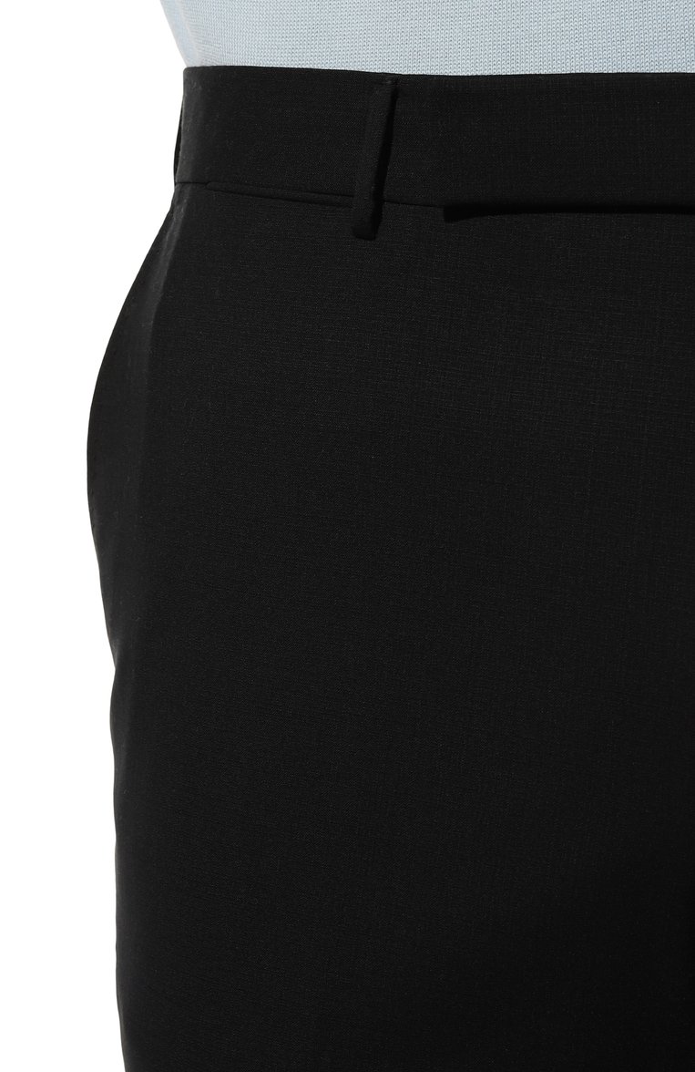 Мужские шерстяные брюки ZEGNA черного цвета, арт. C27F04/75TB12 | Фото 5 (Материал внешний: Шерсть; Длина (брюки, джинсы): Стандартные; Случай: Формальный; Стили: Классический; Автоматизация ТО: Проставлено; Автоматизация состава: Проставлено)