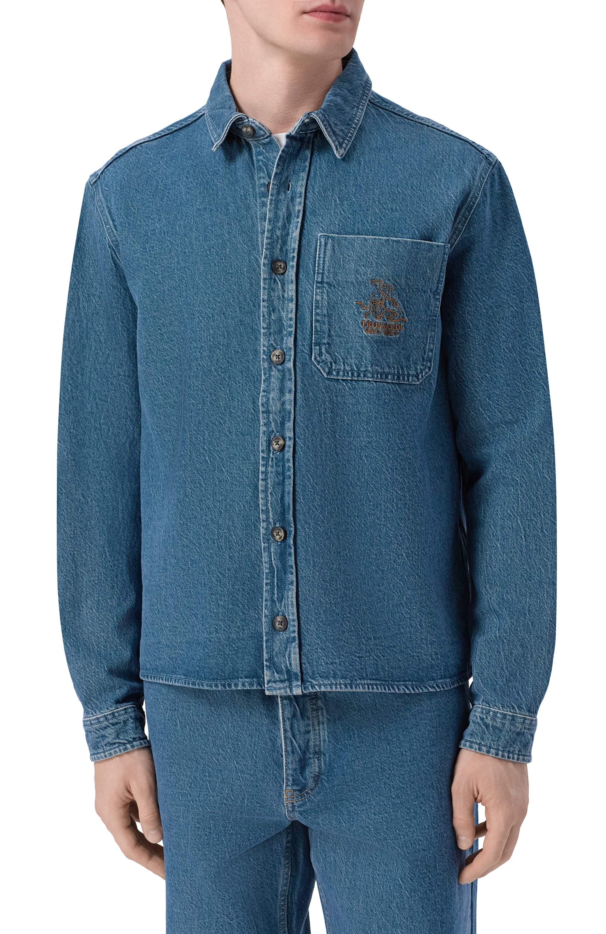 Джинсовая рубашка TRUSSARDI, арт. 54038100024N, фото 3