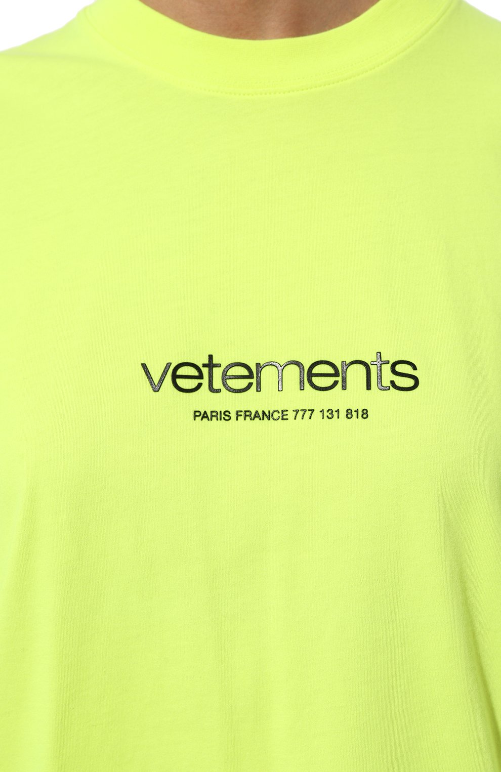 Хлопковая футболка VETEMENTS желтого цвета по цене 43950 руб., арт. UE64TR150Y, фото 5 Хлопковая футболка VETEMENTS, арт. UE64TR150Y, фото 5
