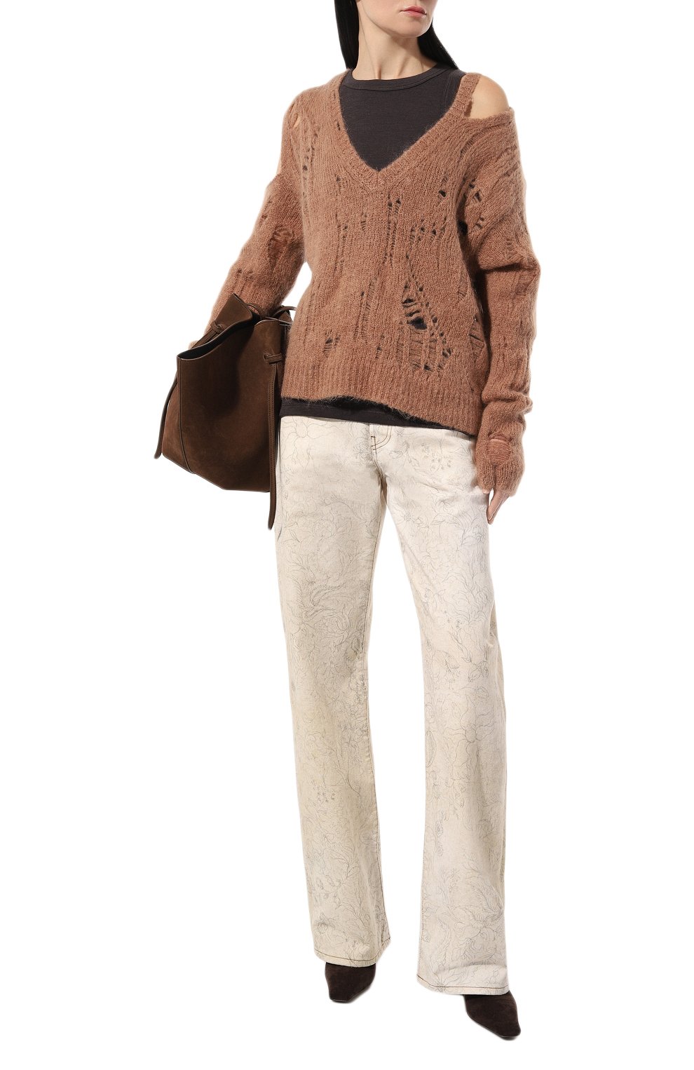 Джинсы DRIES VAN NOTEN кремового цвета по цене 79950 руб., арт. 232-010927-7460, фото 2 Джинсы DRIES VAN NOTEN, арт. 232-010927-7460, фото 2