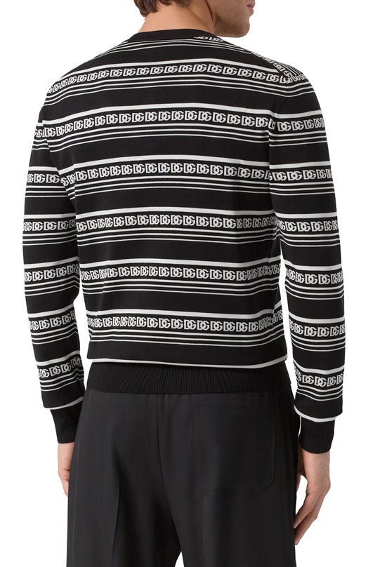 Шелковый джемпер Dolce & Gabbana GXX02T/JBSN4 Чёрно-белый  GXX02T/JBSN4 Фото 4
