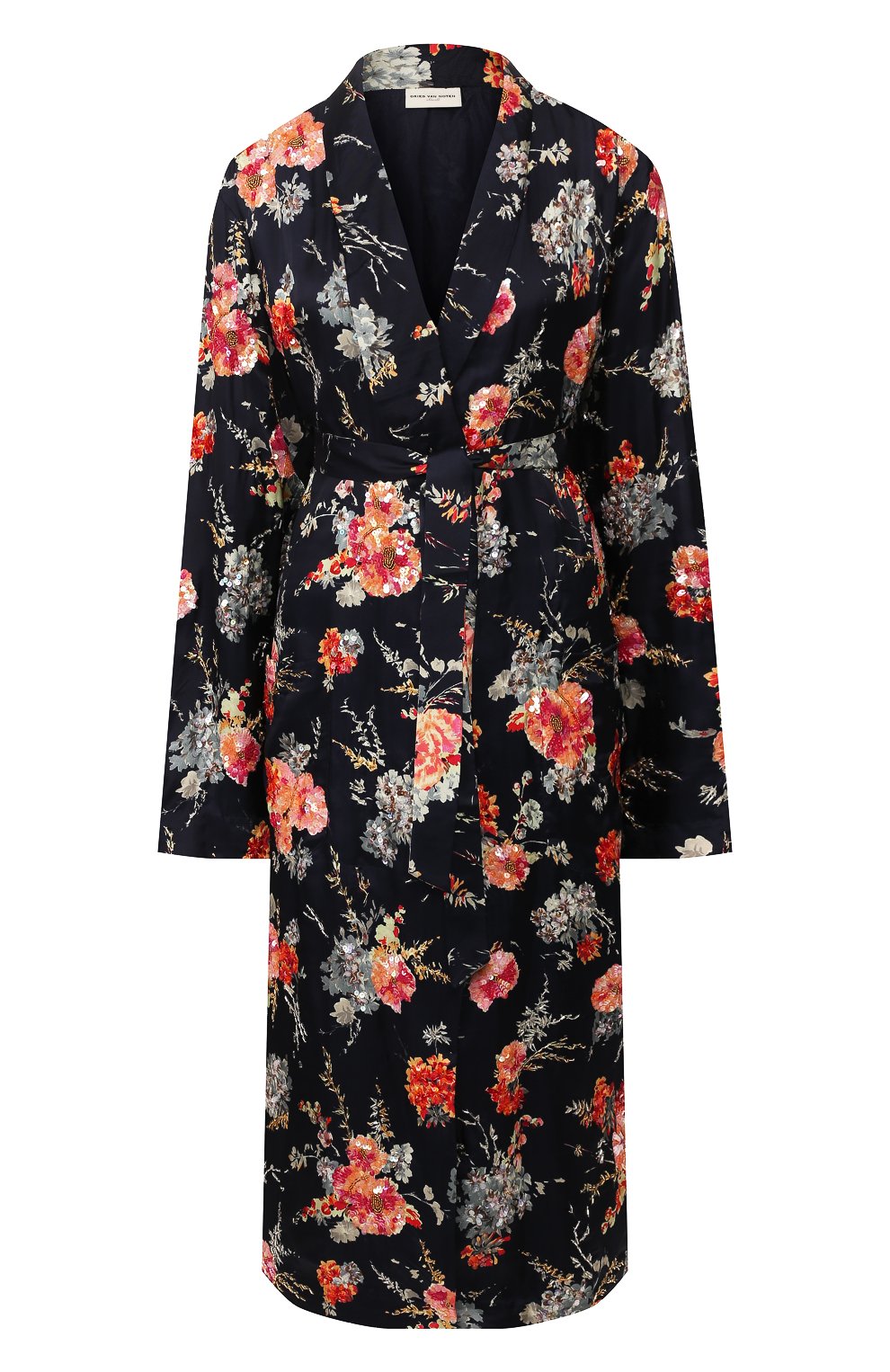 Пальто из вискозы DRIES VAN NOTEN темно-синего цвета по цене 195000 руб., арт. 201-18626-9435, фото 1 Пальто из вискозы DRIES VAN NOTEN, арт. 201-18626-9435, фото 1