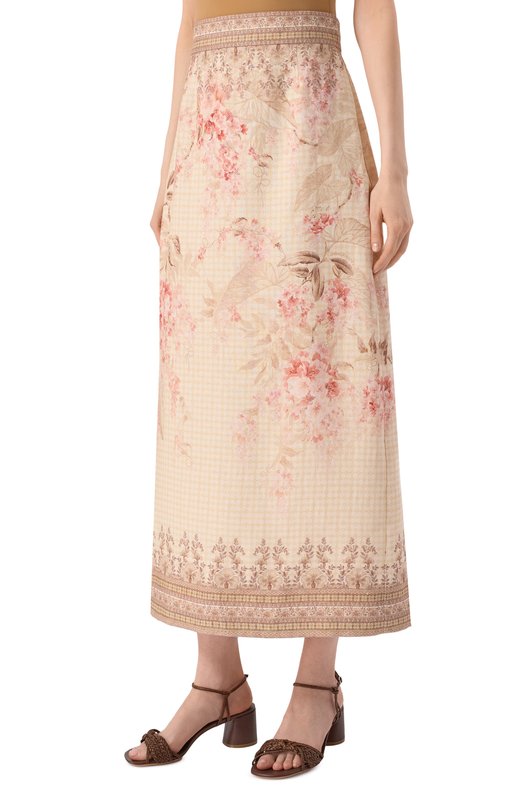 Льняная юбка Zimmermann 9995SS251 Бежевый  9995SS251 Фото 3