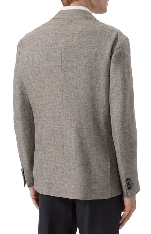 Пиджак из шелка и льна Giorgio Armani GM003526/TE20785 Серый  GM003526/TE20785 Фото 4