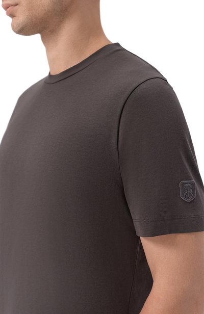 Хлопковая футболка CORNELIANI коричневого цвета по цене 20800 руб., арт. 28G586/2A25004, фото 5 Хлопковая футболка CORNELIANI, арт. 28G586/2A25004, фото 5
