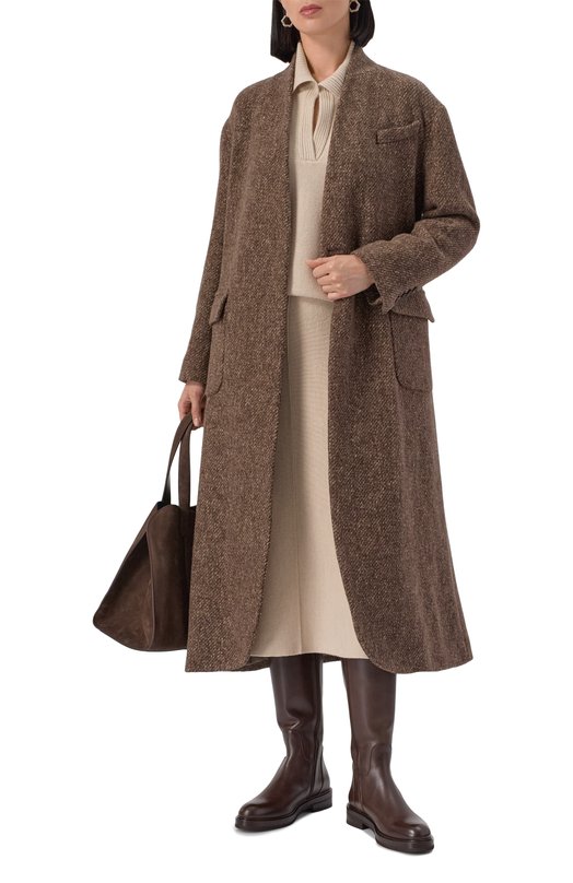 Пальто из шерсти и кашемира Brunello Cucinelli MG5349931 Коричневый  MG5349931 Фото 2