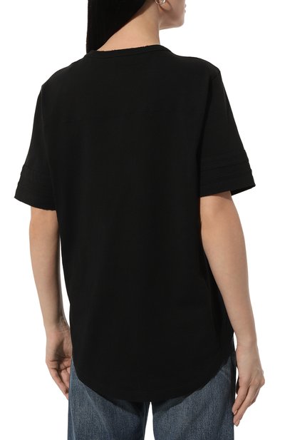 Хлопковая футболка SAINT LAURENT черного цвета по цене 56800 руб., арт. 673411/Y36LW, фото 4 Хлопковая футболка SAINT LAURENT, арт. 673411/Y36LW, фото 4