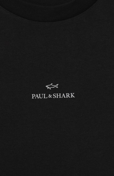 Хлопковый лонгслив PAUL & SHARK JUNIOR черного цвета по цене 9310 руб., арт. WU0001/LAA02, фото 3 Хлопковый лонгслив PAUL & SHARK JUNIOR, арт. WU0001/LAA02, фото 3