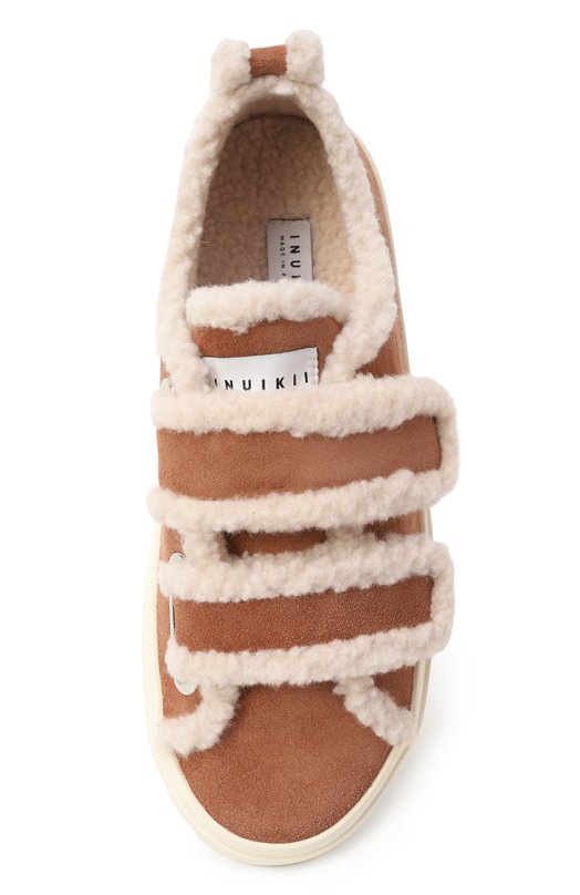 Замшевые кеды Shearling Low Velcro INUIKII 1001.001.0231 Коричневый  1001.001.0231 Фото 6