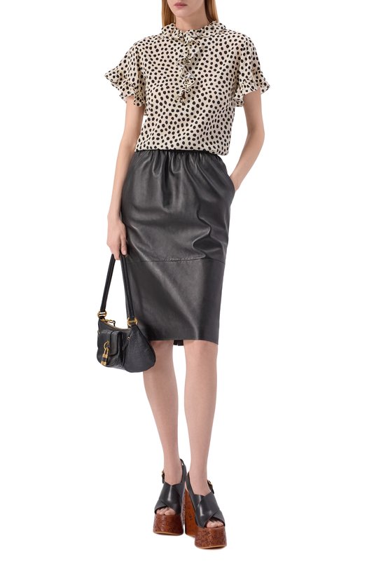 Шелковая блузка Chloé CH26SHT33306 Кремовый  CH26SHT33306 Фото 2