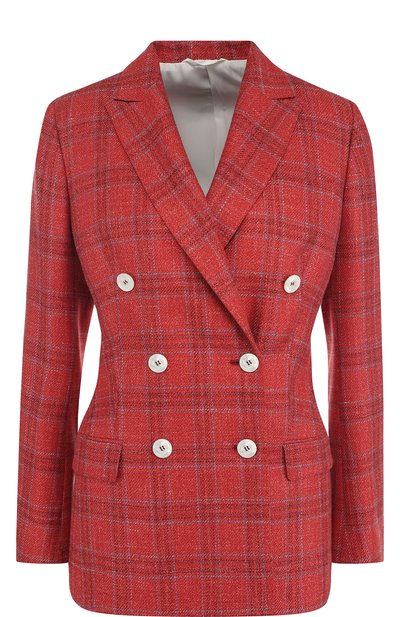 Двубортный жакет в клетку KITON, арт. D36510K06P38, фото 1