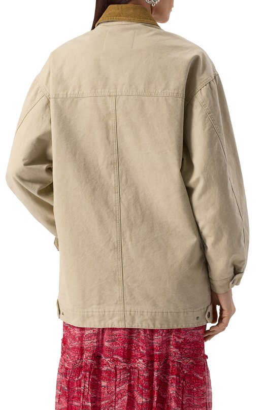 Хлопковая куртка Isabel Marant Etoile 25PVE0448FA/C1G01E Бежевый  25PVE0448FA/C1G01E Фото 4
