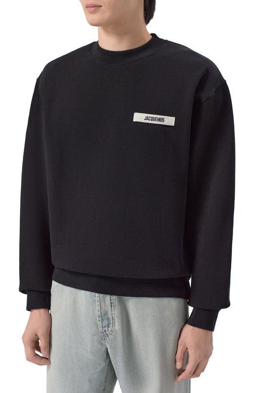 Хлопковый свитшот Jacquemus 24ESSM00206/AJ00126 Чёрный  24ESSM00206/AJ00126 Фото 3