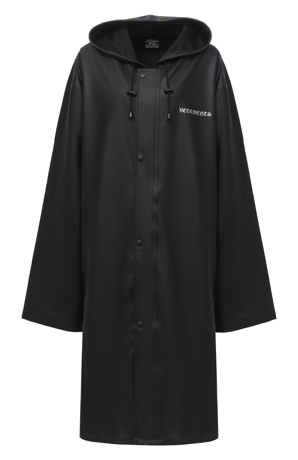 Плащ VETEMENTS черного цвета по цене 89950 руб., арт. UAH21JA025 1300/W, фото 1 Плащ VETEMENTS, арт. UAH21JA025 1300/W, фото 1