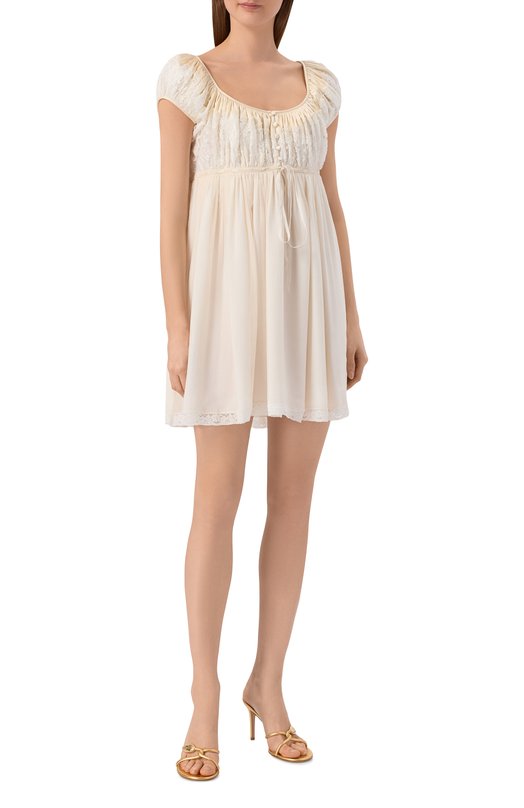 Шелковое платье Chloé CH26SR031001 Кремовый  CH26SR031001 Фото 2