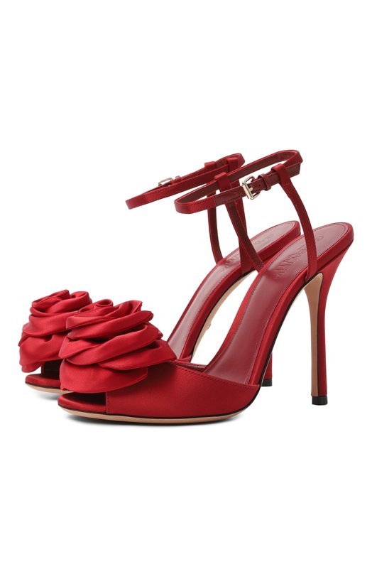 Текстильные босоножки Giambattista Valli 25FWKVLIS222/22SAT Красный 25FWKVLIS222/22SAT