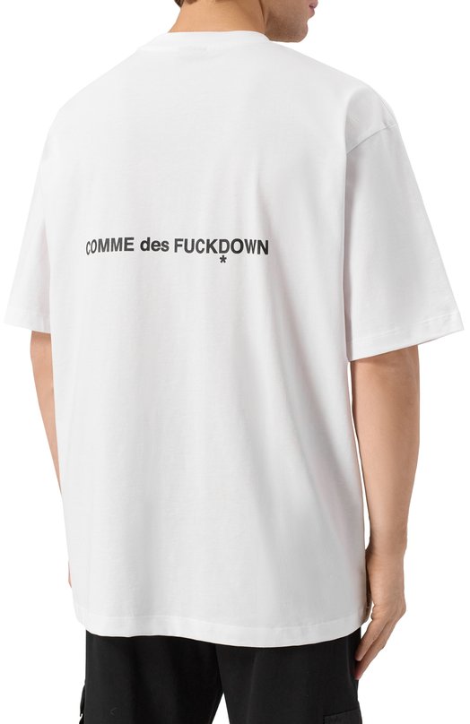 Хлопковая футболка Comme des Fuckdown CFABM01851 Белый  CFABM01851 Фото 4