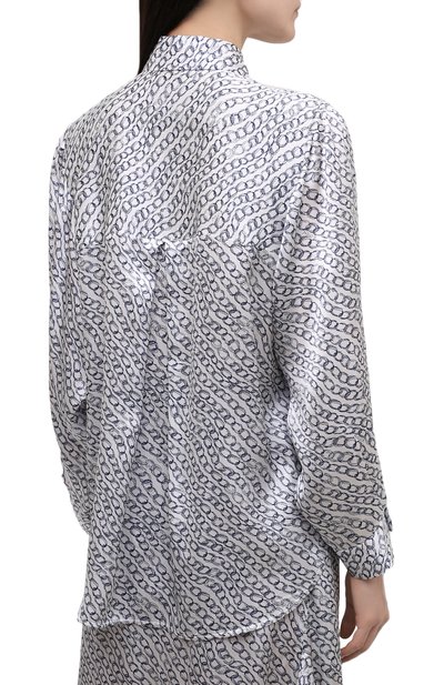 Шелковая блузка KITON серебряного цвета по цене 131000 руб., арт. D53420K0983A, фото 4 Шелковая блузка KITON, арт. D53420K0983A, фото 4