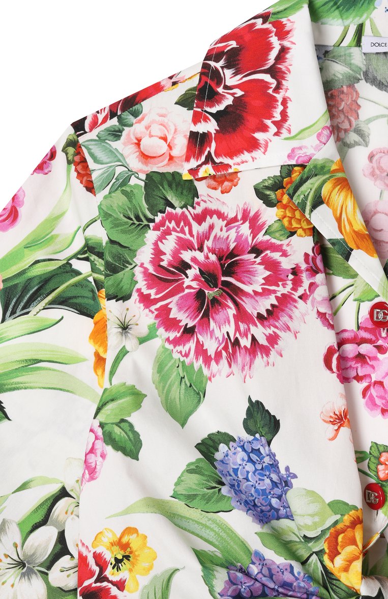 Детское хлопковая рубашка DOLCE & GABBANA разноцветного цвета, арт. L55S69/HS5S5/8-14 | Фото 3 (Случай: Повседневный; Рукава: Короткие; Материал внешний: Хлопок; Ростовка одежда: 4 года | 104 см, 5 лет | 110 см, 6 лет | 116 см, 8 лет | 128 см, 16 лет | 164 с�м, 10 - 11 лет | 140 - 146см, 2 года | 92 см, 12 лет | 152 см, 3 года | 98 см)