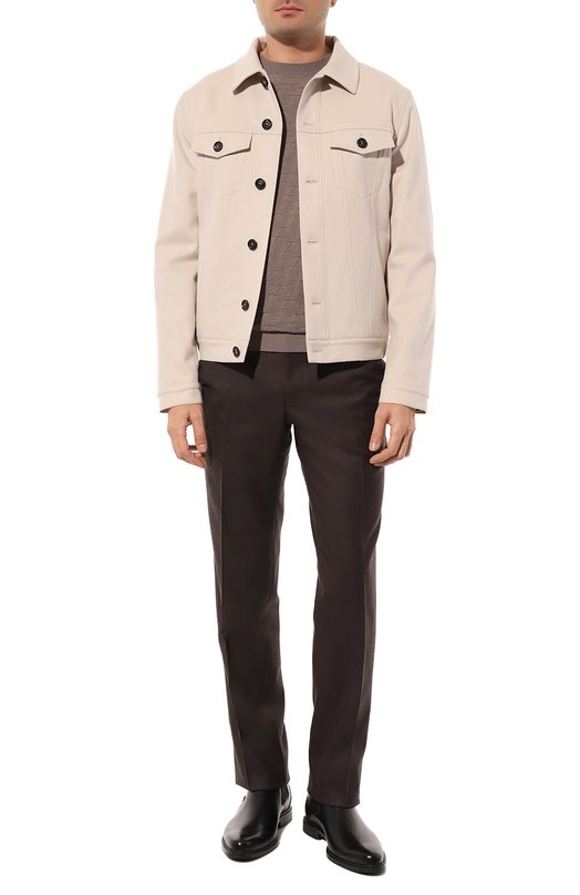 Шерстяной джемпер Giorgio Armani 6RSMB8/SMB7Z Бежевый  6RSMB8/SMB7Z Фото 2