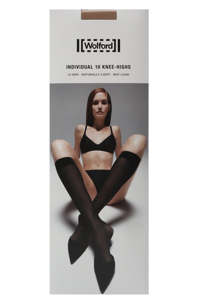 Женские гольфы WOLFORD бежевого цвета, арт. 31241 | Фото 1 (Нос: Не проставлено; Материал внешний: Синтетический материал)