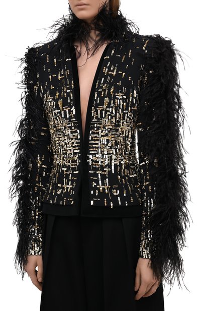 Жакет с отделкой перьями ZUHAIR MURAD, арт. JKF21001/CRCA007, фото 3