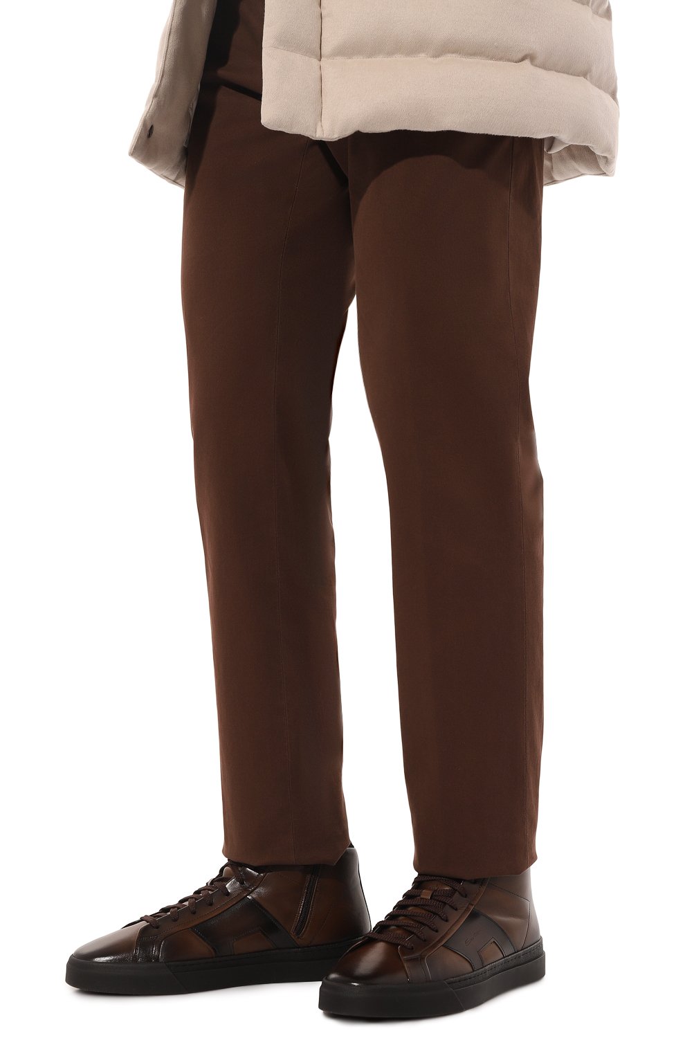 Кожаные кеды gloria SANTONI, арт. MBGG22025SM0PG0N, фото 3