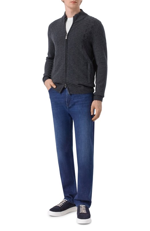 Кардиган из кашемира и шерсти Zilli KZMC01M0350VLST00 Серый  KZMC01M0350VLST00 Фото 2