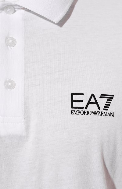 Хлопковое поло EA7 белого цвета по цене 9725 руб., арт. 3DPF23/PJ02Z, фото 5 Хлопковое поло EA7, арт. 3DPF23/PJ02Z, фото 5