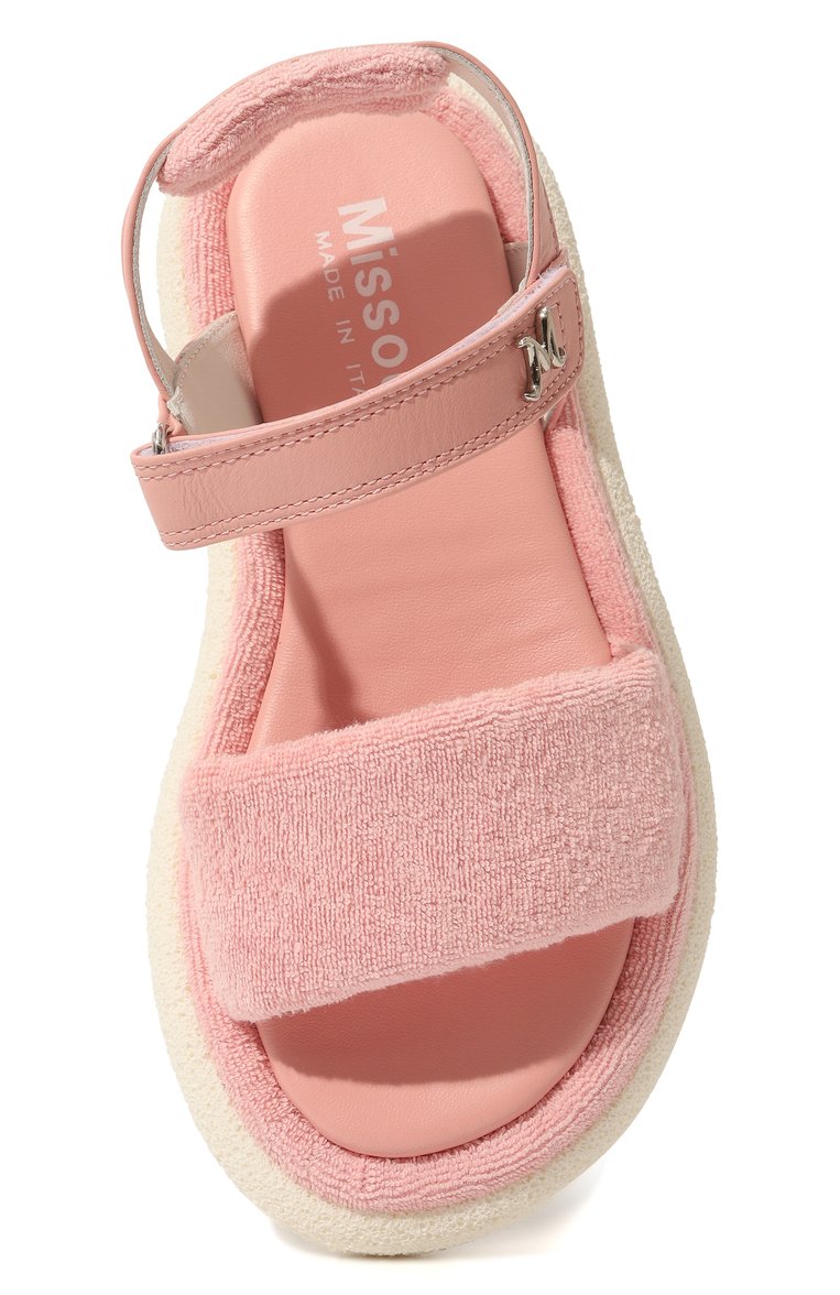 Детские текстильные сандалии MISSOURI светло-розового цвета, арт. 53326/27-30 | Фото 4 (Материал внешний: Текстиль; Материал внутренний: Натуральная кожа; Материал сплава: Проставлено; Нос: Не проставлено)