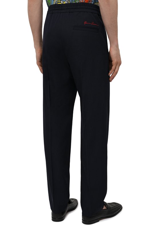 Шерстяные брюки Versace A88845/1F00737 Синий  A88845/1F00737 Фото 4