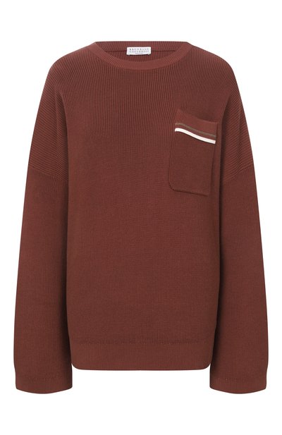 Женский хлопковый свитер BRUNELLO CUCINELLI, арт. M19253200