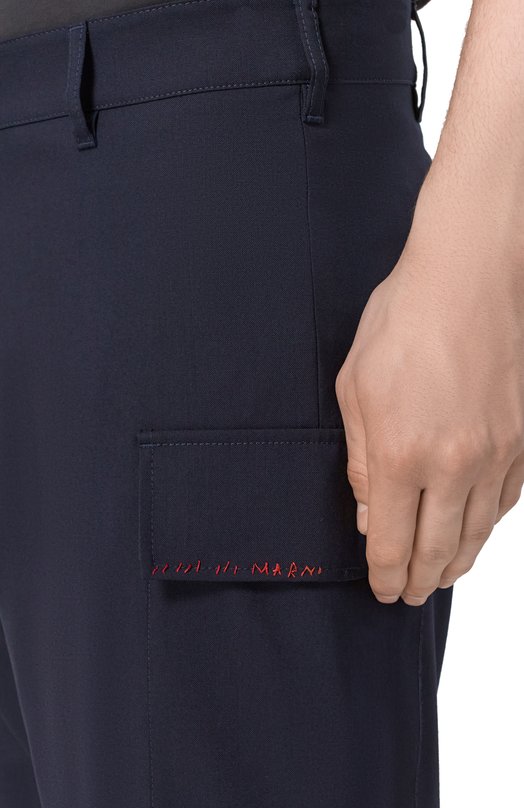 Шерстяные брюки Marni PUMU0095SU/TW839 Синий  PUMU0095SU/TW839 Фото 5