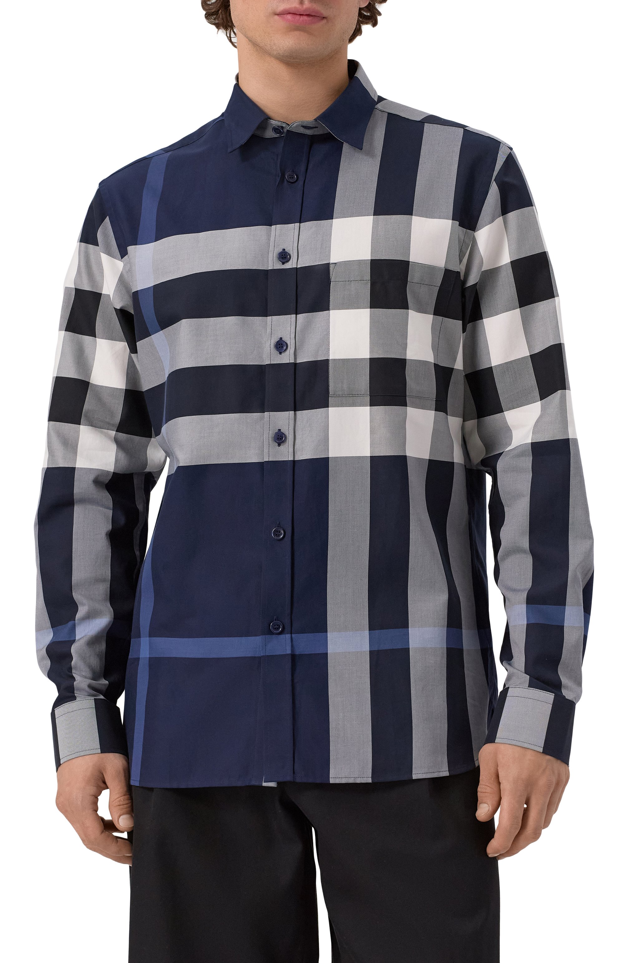 Хлопковая рубашка BURBERRY, арт. 8071536, фото 3