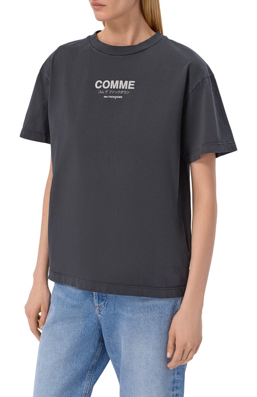 Хлопковая футболка Comme des Fuckdown CFABW01582 Чёрный  CFABW01582 Фото 3