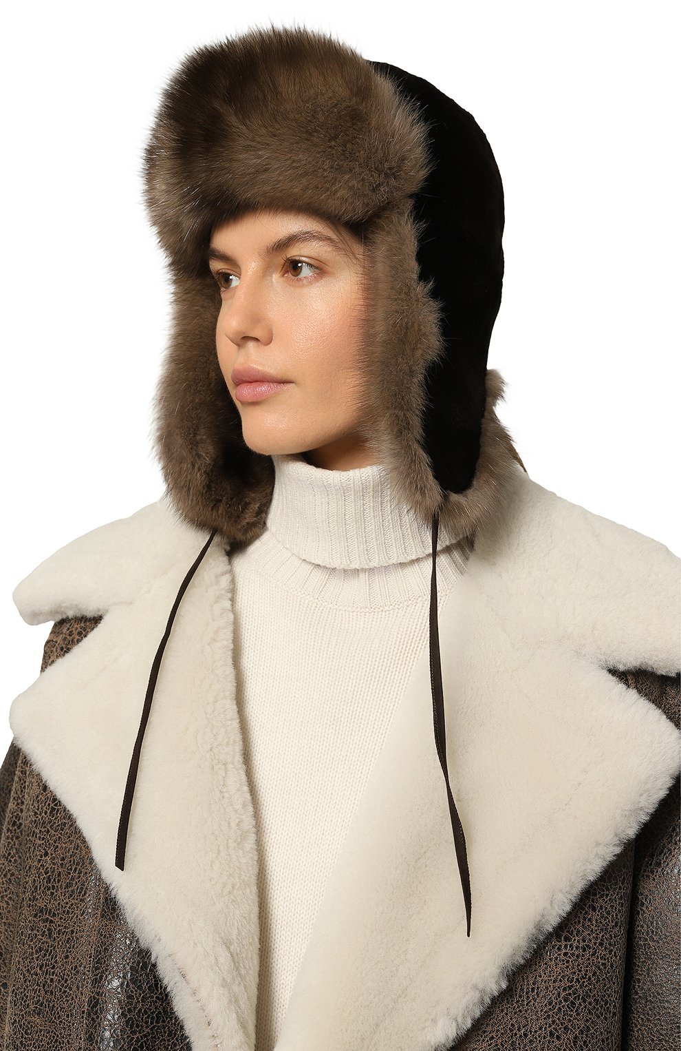 Меховая шапка-ушанка сандра из норки и соболя FURLAND, арт. 0139607450161600000, фото 2