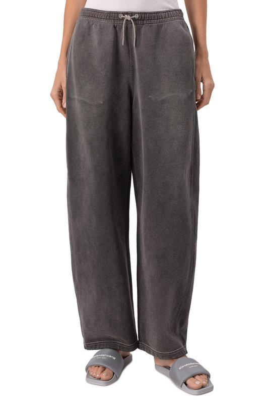 Хлопковые брюки alexanderwang.t 4CC1254011 Серый  4CC1254011 Фото 3